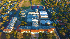 Marshall High School Campus in Pasadena, CA East View from 250 feet