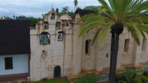 San Gabriel Mission Bells North East View from 50 feet